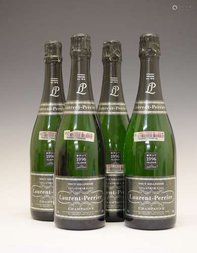 Four bottles Laurent-Perrier Brut Champagne 1996 vintage (4) Condition: Levels and seal are good,