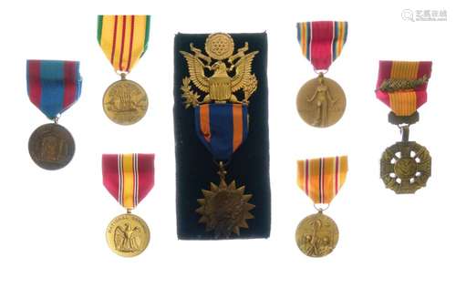 United States of America Medal Group comprising of 1941-45 Victory Medal, National Defence Medal,