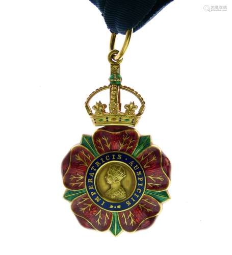 Companion of the Indian Empire (CIE) gold neck badge, central head Queen Victoria surrounded by a