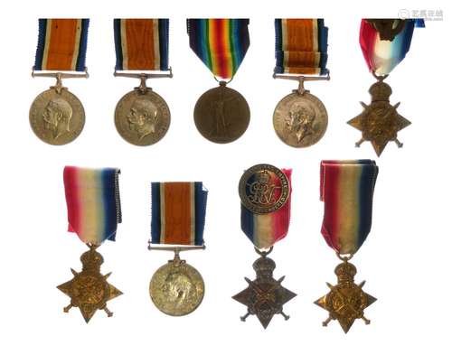 Nine First World War British Medals comprising Victory Medal awarded to Colonel RAC Llegett, four