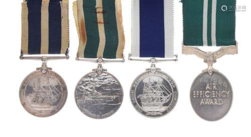 Three George V British Royal Navy Medals comprising: Two Long Service and Good Conduct Medals