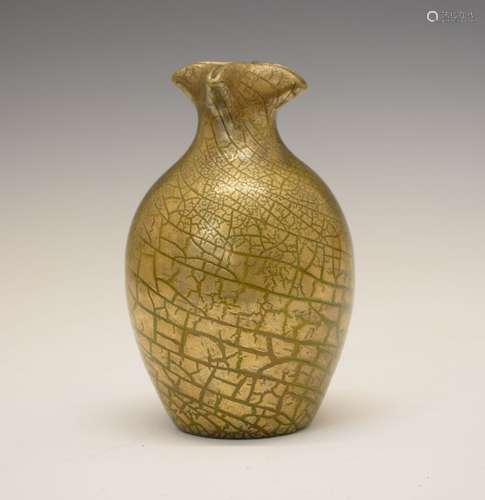 Elton Ware gold crackle ovoid vase, with marked base, 20cm high Condition: No obvious faults or