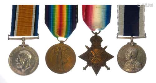 British World War I Medal Group awarded to 189726 Chief Yeoman of Signals JJ Fincham of the Royal