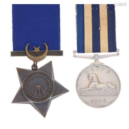 Victorian British Conquest of Egypt 1882-89 Medal awarded to WJ Welsh AB of HMS Minotaur, together