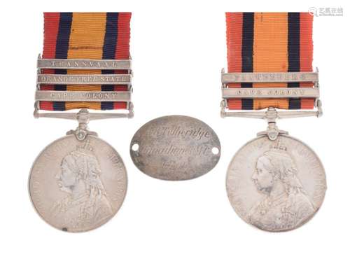 Victorian Second Boer War Queens South Africa Medal 1899-1902 awarded to 3386 Private A Limburn of