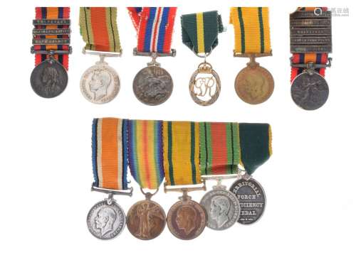 British miniature to include: First World War Medal and Victory Medal, Territorial Force