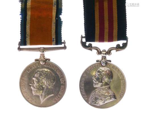 British First World War Medal Pair awarded to 25978 Private J. Barrett of the Welsh Regiment