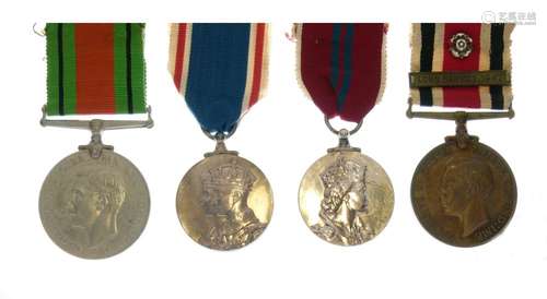 British Medal Group awarded to Inspector Edward Thomas comprising of World War II Defence Medal,