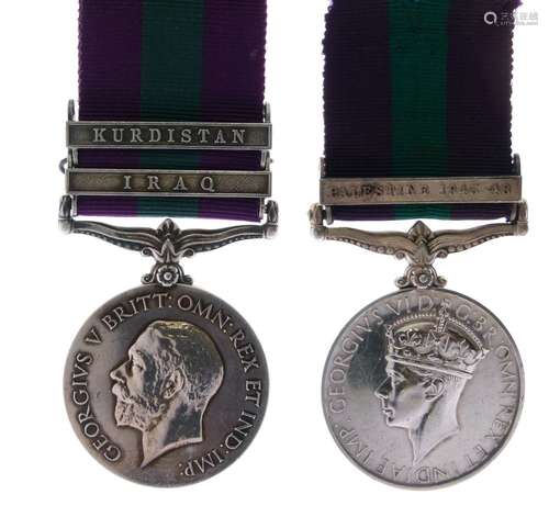 George V British General Service Medal awarded to 14080 Private J Langan of the Royal Army Medical