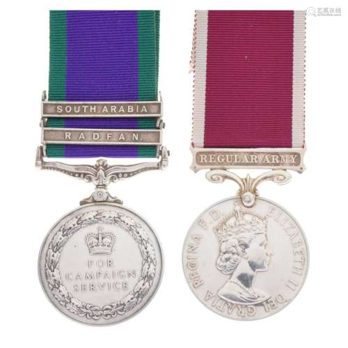 Elizabeth II Aden Emergency/Radfan Campaign Service Medal 1962-1967 awarded to 23537502 Corporal