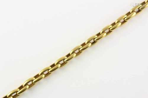 ARMBAND, 585/ooo Gelbgold, runde Ankerglieder, min.besch., L 21, 33,9g, um 1900