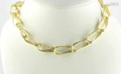 COLLIER, teilweise 585/ooo Gelbgold, L 46, 11,8g, signiert MILOR, ITALIEN