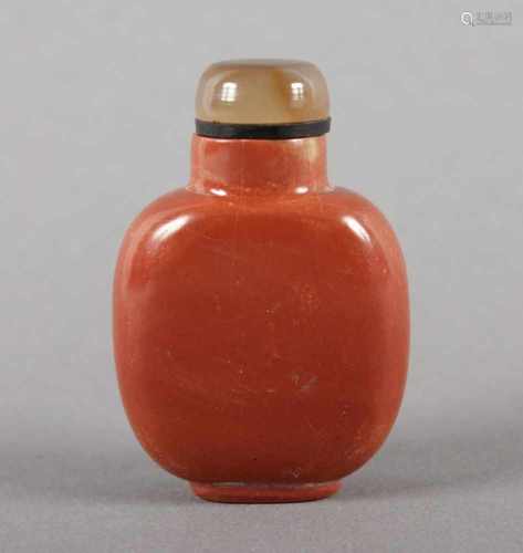 SNUFF-BOTTLE, rotbrauner Stein, H 5,2, CHINA