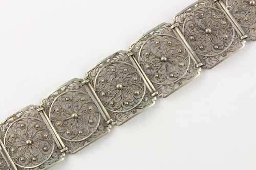 ARMBAND, 835/ooo Silber, filigrane Arbeit, L 18, 24,7g, um 1930