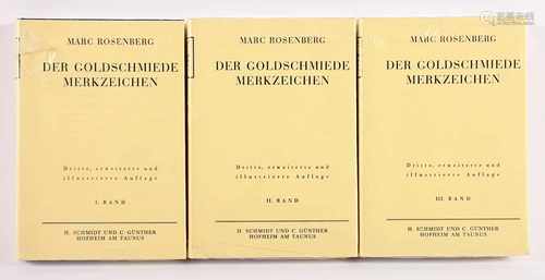 MARC ROSENBERG, Der Goldschmiede Merkzeichen, Band I-III, Nachdruck der 3.Auflage von 1928