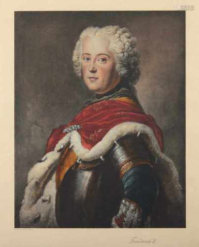 FRIEDRICH II., als Kronprinz, Heliogravure, 33 x 26, nach A. Pesne, R.