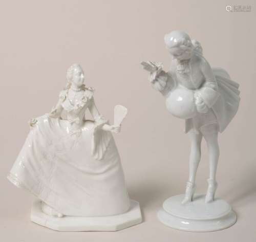 Deux statuettes en porcelaine de Rosenthal et de N…