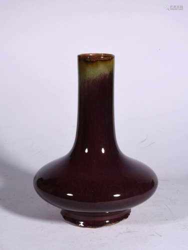 A Chinese Flambed Glazed Porcelain Vase