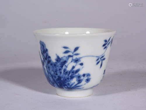 A Chinese Blue and White Porcelain Cup