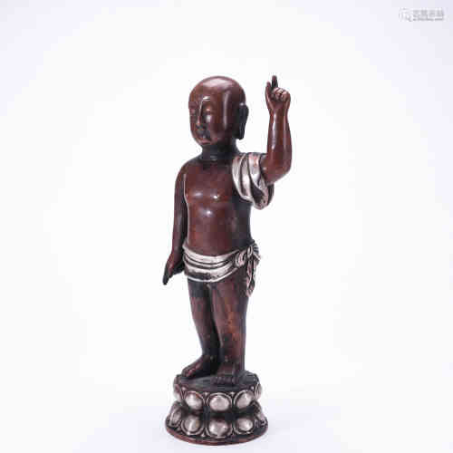 A Chinese Bronze Statue of Baby Sakyamuni