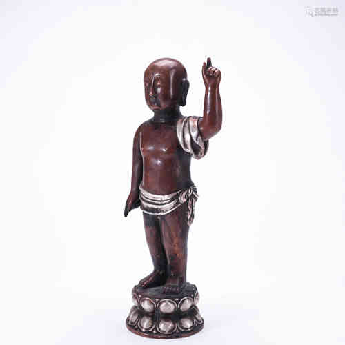 A Chinese Bronze Statue of Baby Sakyamuni