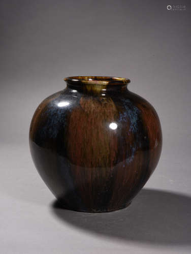 A Chinese Flambed Glazed Porcelain Jar