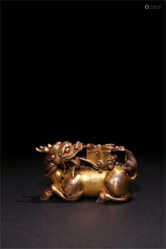 A Chinese Bronze Gilding Ornament