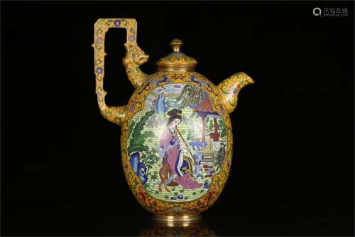 A Chinese Cloisonne Wine Pot