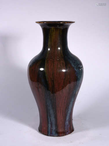 A Chinese Flambed Glazed Porcelain Vase 