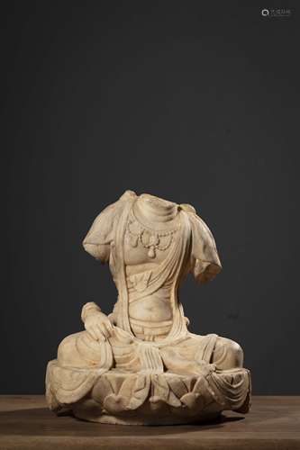 A Chinese Stone Bodhisattva Statue 