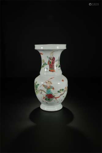 A Chinese Multicolored Porcelain Beaker Vase
