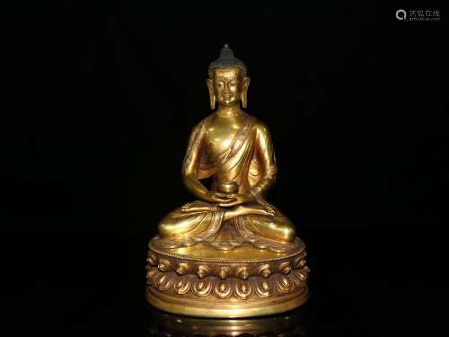 A Chinese Bronze Gilding Statue of Amitabha