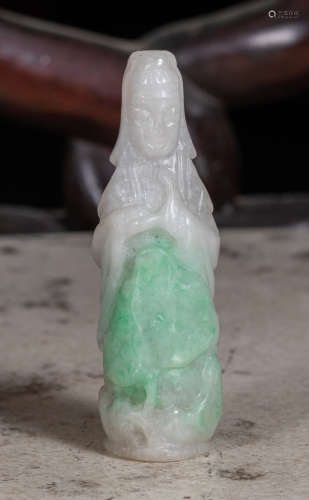 Chinese Antique jade jadeite buddha shape cigarette holder