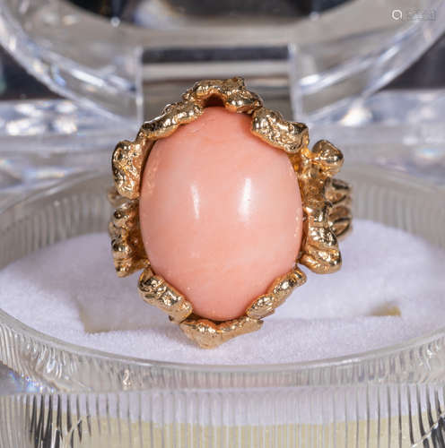 Chinese vintage 14k coral ring