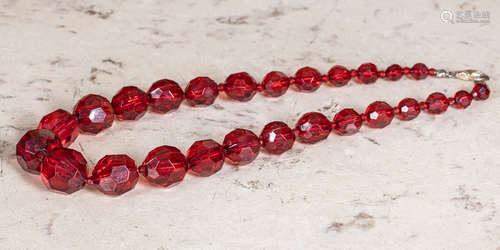 Red amber like necklace