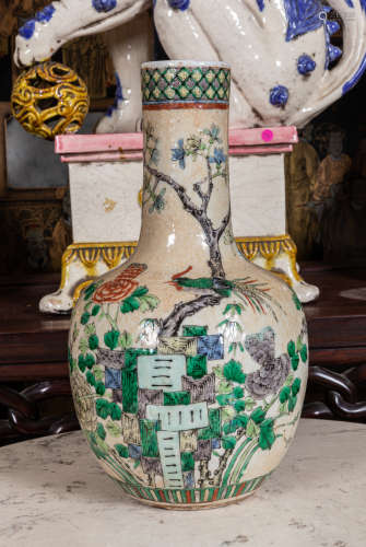19th Chinese Antique rose famille Porcelain vase