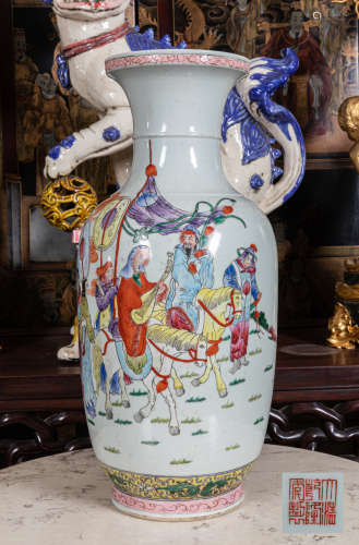 Large Chinese export rose famille Porcelain vase