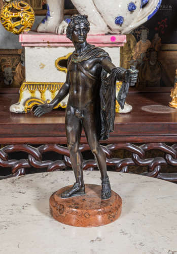 Vintage bronze figure on marble stand