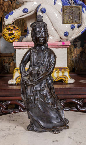 Tall Chinese bronze buddha