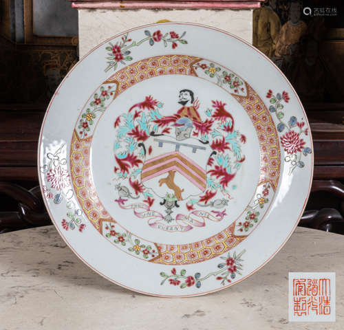 Chinese Antique export rose famille Porcelain plate