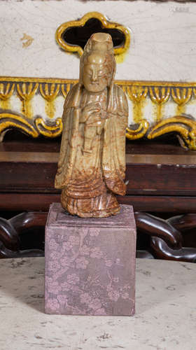 Chinese carved shoushan stone Guanyin