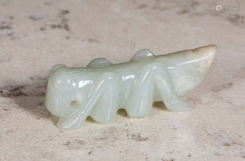Chinese old carved jade toggle
