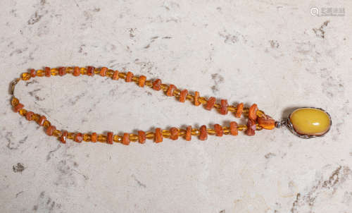 Native American Style Amber Necklace