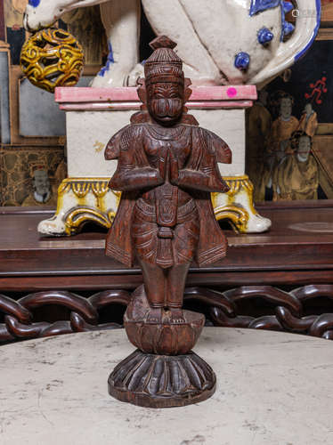 South Asian Old Carved Wood Figure