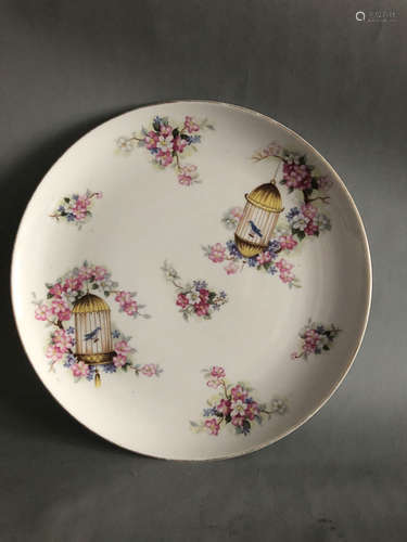 wucai floral gold penh plate