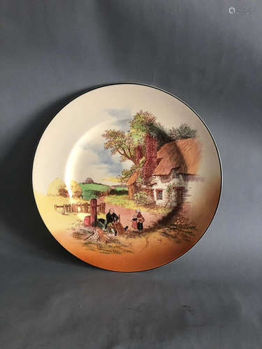 Royal Doulton England rural life colorful plate