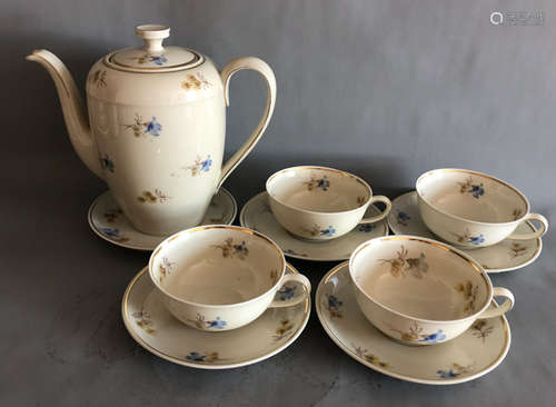 Royal Bavaria Johann Haviland gold penh floral tea set for 10pcs