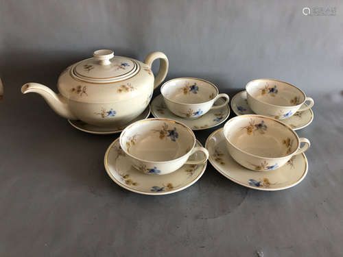 Royal Bavaria Johann Haviland gold penh floral tea set for 10pcs