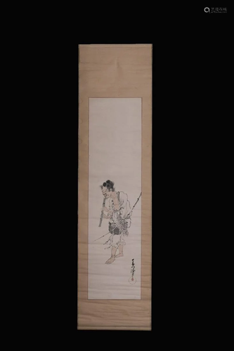 A CHINESE PAPER SCROLL PAINTING,ATTRIBUTE…