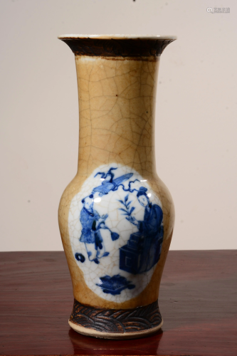 A CHINESE BLUE AND WHITE WITH GE TYPE GLAZE…